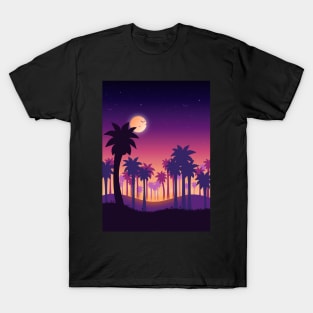 Palm Tree Sunset Hills T-Shirt